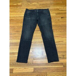 Elwood Mens Moto Skinny Jeans Size 36 (Meas 38x32) Black Stretch Cotton Denim
